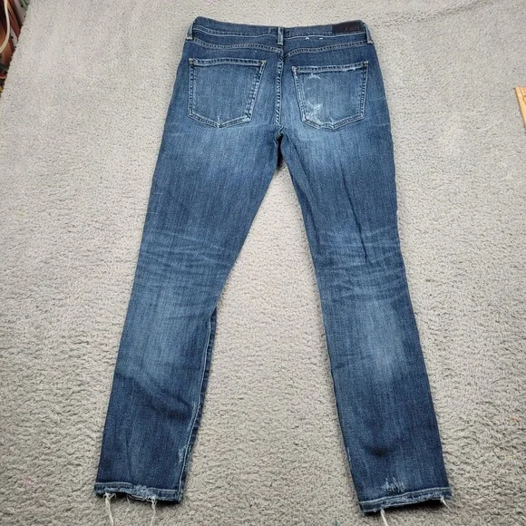 AGOLDE Denim Jeans Womens Size 30 Distressed Ripped Knee Blue Wash - Picture 7 of 12
